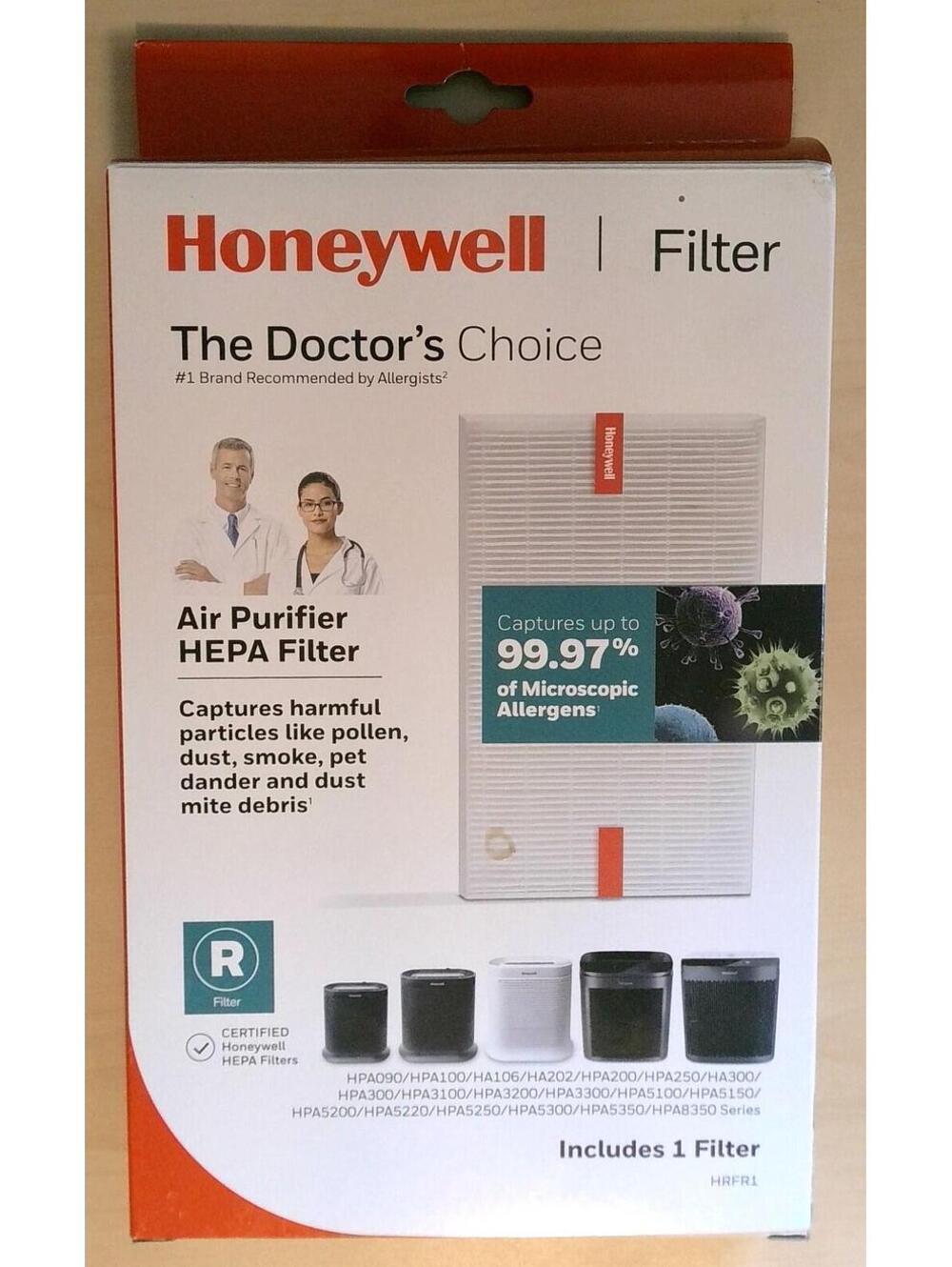 Honeywell HRFR1 HEPA Air Purifier Filter Captures 99.97% Allergens 1 Pack